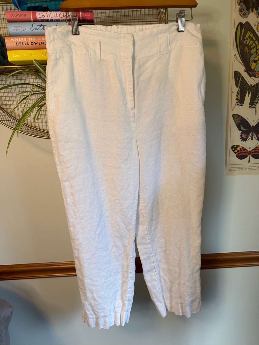 Chico's White Linen Cropped Pants
